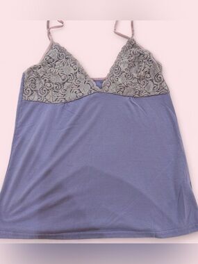 Lace-Trim Camisole Tank Top - Lavender